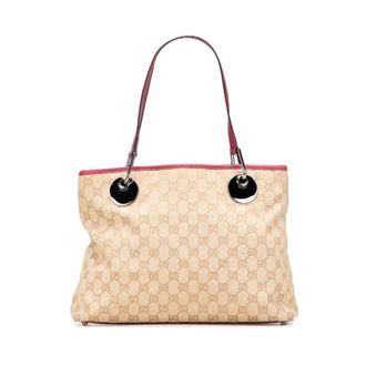 Gucci Pre-owned Tote Bags, female, Brown, Size: ONE SIZE Pre-owned Classic Tote Bag with Elegant Design Shoulder Handles and Durable Construction for Everyd