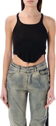 Rick Owens Black Round Neck Crop Top