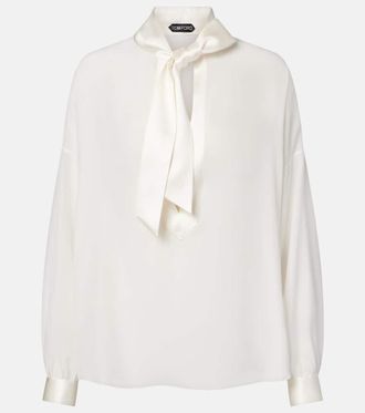 Tom Ford Blusa in cr&ecirc;pe de chine di seta
