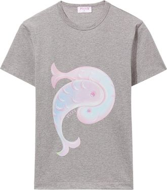 Pucci logo-print cotton T-shirt - women - Cotton - S - Grey