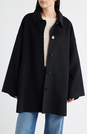 Bernardo Double Face Car Coat in Black at Nordstrom, Size Xx-Large