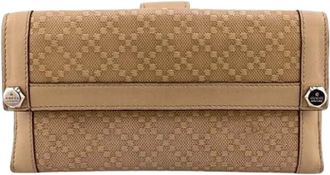 Gucci Pre-owned Wallets, female, Beige, Size: ONE SIZE Pre-owned Leather Wallet