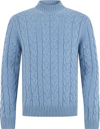 Slowear Trui met hoge hals - Heren - Coltruien - Blauw - M - Wol - Truien & Vesten