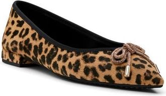 Birdies Goldfinch Genuine Calf Hair Pointed Toe Flat in Leopard Print Calf Hair at Nordstrom, Size 9.5