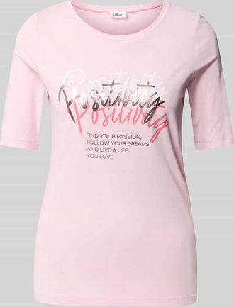 s.Oliver Red Label Slim Fit T-Shirt aus Baumwoll-Mix in Rosa, Gr&ouml;&szlig;e 42