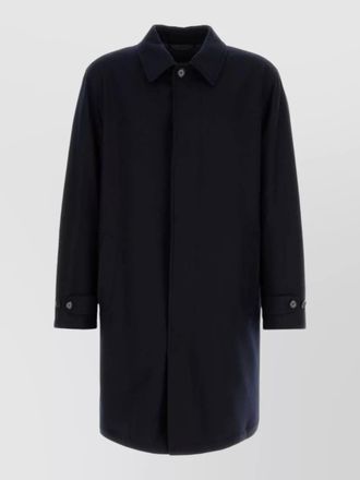 Brioni stretch cashmere tailored coat structured collar pockets