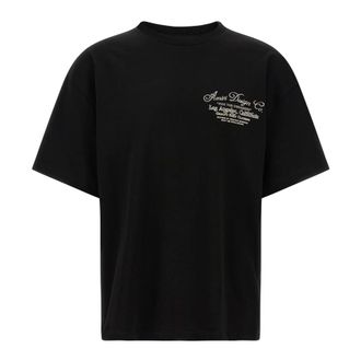 Amiri Tops, Heren, Zwart, 2Xl, Katoen, Dreamers Chain Stitch Oversized Tee