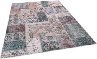 Gino Falcone Teppich »Adara GF 094« rechteckig 3 mm Höhe Flachgewebe, Patchwork-Vintage Design, waschbar