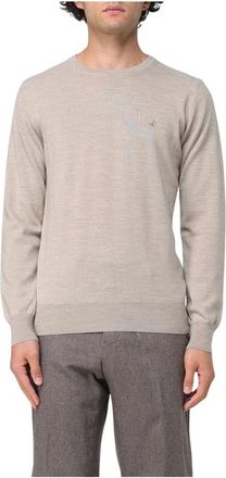 Brooksfield Beige Sweaters voor Mannen - Heren - Ronde hals truien - Beige - 2XL - Truien & Vesten