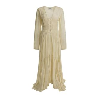 Isabel Marant Briane Jurk - Dames - Jurken - Beige - Maat: S Viscose