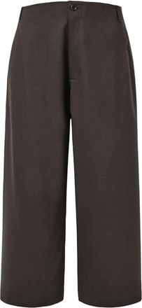 Amomento Pantaloni a gamba ampia in lana - Marrone