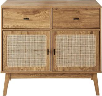 Calicosy C&oacute;moda con 2 puertas y 2 cajones, frentes de rat&aacute;n L90 cm - ALIA