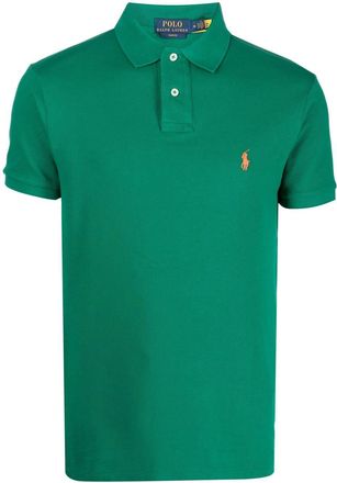 Polo Ralph Lauren embroidered-logo detail polo shirt - men - Cotton - S - Green