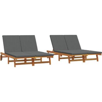 vidaXL Vidaxl - Tumbona Marr&oacute;n 125 X 200 X 84cm Madera Maciza De Acacia