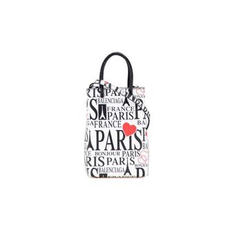 Balenciaga Pre-owned Mini Bags, female, White, Size: ONE SIZE Pre-owned Printed Leather Top Handle Bag