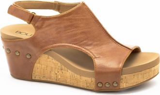 Corkys Footwear Womens Whiskey Smooth Carley Wedge Sandals In Brown