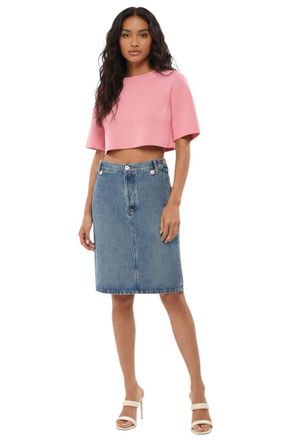 Coperni Blue Solid Knee Length Skirt