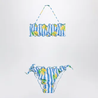 MC2 Saint Barth Striped Bikini with Lemon Print