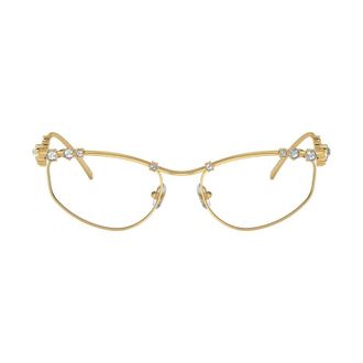 Swarovski SK10154004 Crystal-Embellished Gold Eyeglasses - Gold
