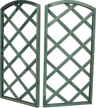 Trade Shop Trade Shop - Pannello Traliccio Recinzione In Legno Verde 60x30 Cm Rampicanti Giardino 219842