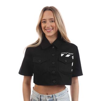 Off-white Off White Dames/Dames Diagonaal Zak Gestreept Overhemd (Zwart, Wit)