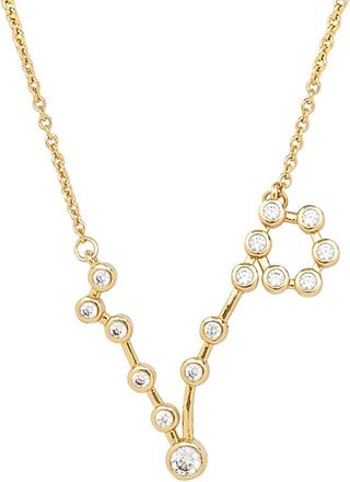 Sterling Forever When Stars Align Constellation Sign 14K Plated CZ Necklace