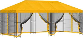 vidaXL Gazebo Con Paredes Laterales 6 X 3 M Amarillo Poli&eacute;ster Y Acero Vidaxl