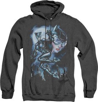 Gildan Batman Moonlight Cat Adult Heather Hoodie / Hooded Sweatshirt