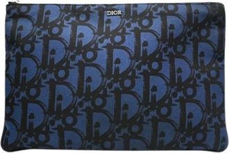 Dior Vintage, unisex, Blauw, ONE Size, Nylon, Pre-owned Nylon Clutch Bag