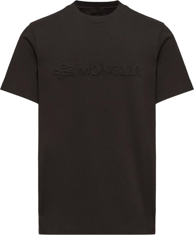 Moncler Logo Cotton T-shirt, Men, Black, Size: 3xl