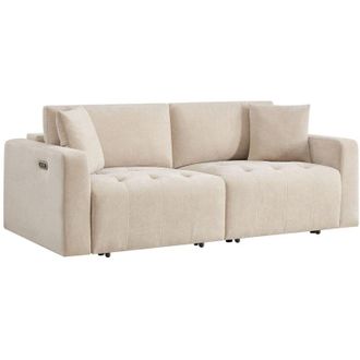 Vente-Unique Divano 3 posti con seduta scorrevole elettrica in tessuto beige DIMARIAS