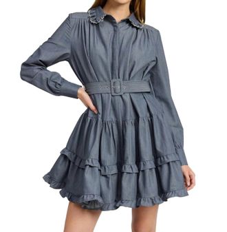 En Saison Angeline Mini Dress In Denim