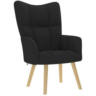 vidaXL Sillón de relax de tela negro Vidaxl