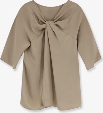Max Mara Womens Silk Top Beige T-Shirts & Jerseys