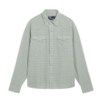 Polo Ralph Lauren Overhemden, Heren, Groen, S, Katoen, Classic-Fit Madras Western Shirt