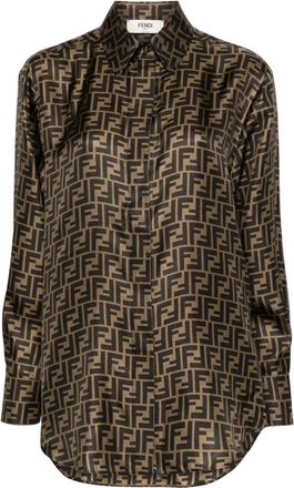 Fendi Camicia In Seta Ff-Donna