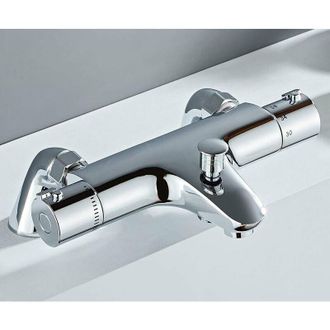 OEM Grifo Termost&aacute;tico Para Ba&ntilde;era, Grifo Termost&aacute;tico Para Ba&ntilde;era, Mezclador De Ducha Y Ba&ntilde;era Con Control De Temperatura, Lat&oacute;n, Acabado Cromado, Mezcla