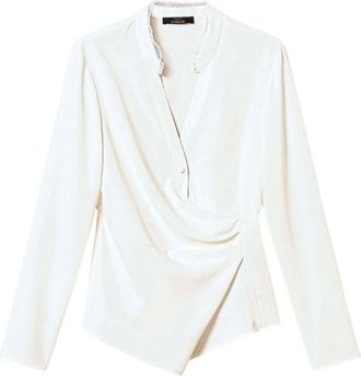 Twinset Blouses, female, White, Size: S White Sweatshirt Aw24