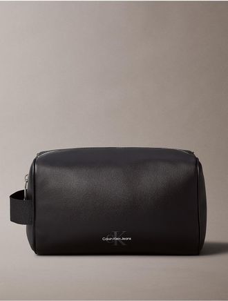 Calvin Klein Jeans Calvin Klein Mens Center Monologo Dopp Kit - Black - OS