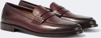 Manolo Blahnik Perry leather penny loafers