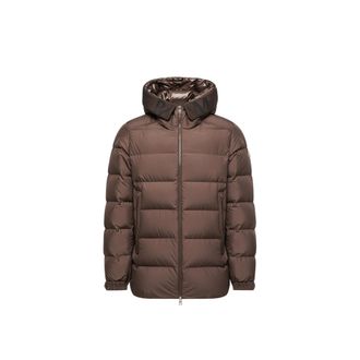 Moncler Moncler Orvelle Hooded Mid-length Down Jacket, Men, Brown, Size: 0