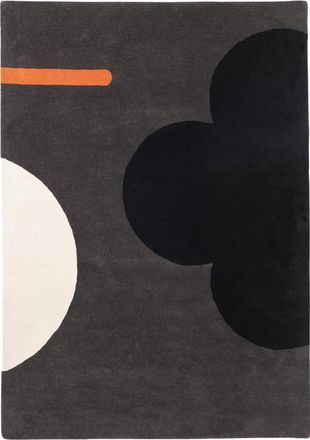 Orla Kiely Designer Teppich Geo Flower Anthrazit - handgetuftet, aus 100% reiner Schurwolle