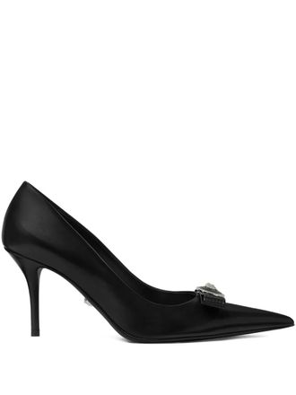 Versace 85mm Gianni Ribbon leather pumps - women - Calf Leather/Calf Leather/Calf Leather - 37.5 - Black