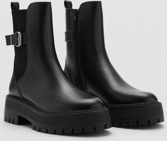 Mango Stivaletti chelsea fibbia nero - Donna - 35 - MANGO