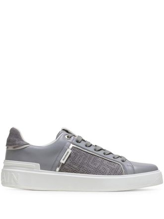 Balmain B-Court leather sneakers - men - CALFSKIN/Leather/Rubber - 42 - Grey