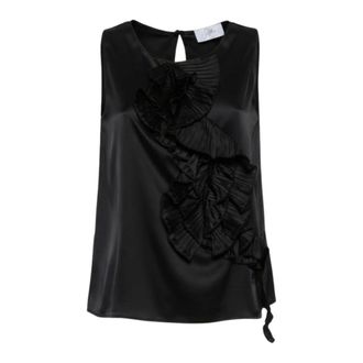 SoAllure Blouses, female, Black, Size: 2XL Pleated Ruffle Blouse