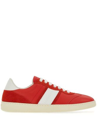 Ferragamo logo-debossed low-top sneakers - men - CALFSKIN/Fabric/CALFSKIN/Rubber - 10.5 - Red