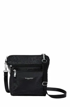 Baggallini Modern Pocket Crossbody Bag in Black Cheetah Emboss at Nordstrom