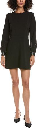 The Kooples Trend Leather-Trim Mini Dress