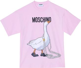Moschino T-shirt Oca - Dames - T-shirts - Roze - M - Katoen - Tops